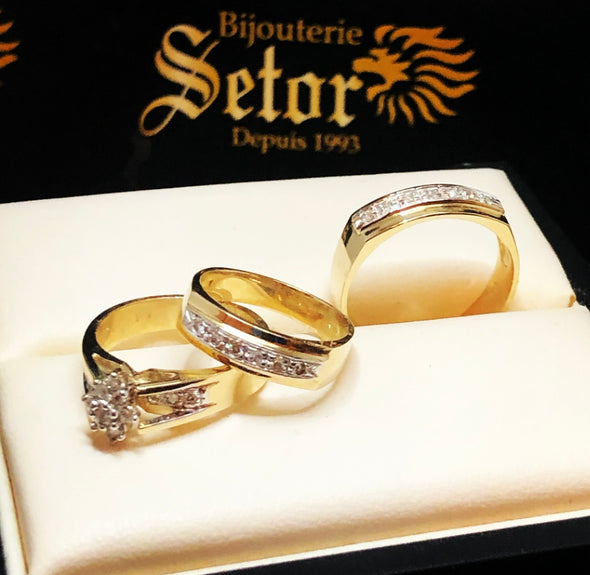 Trio diamond rings DER039 - Bijouterie Setor