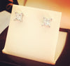Princess cut II diamond earrings DE016 - Bijouterie Setor