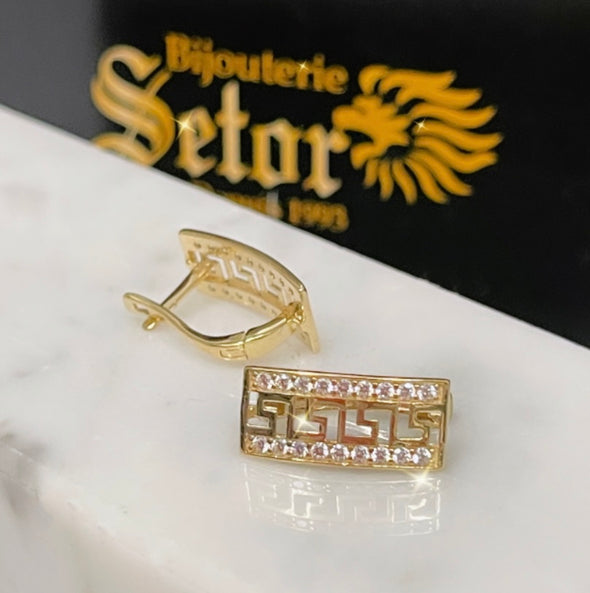 Greek key earrings E200 - Bijouterie Setor