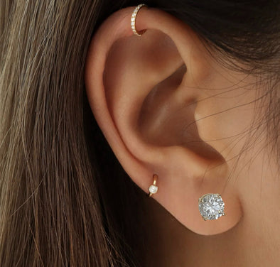 Boucles d'oreilles en diamant de culture