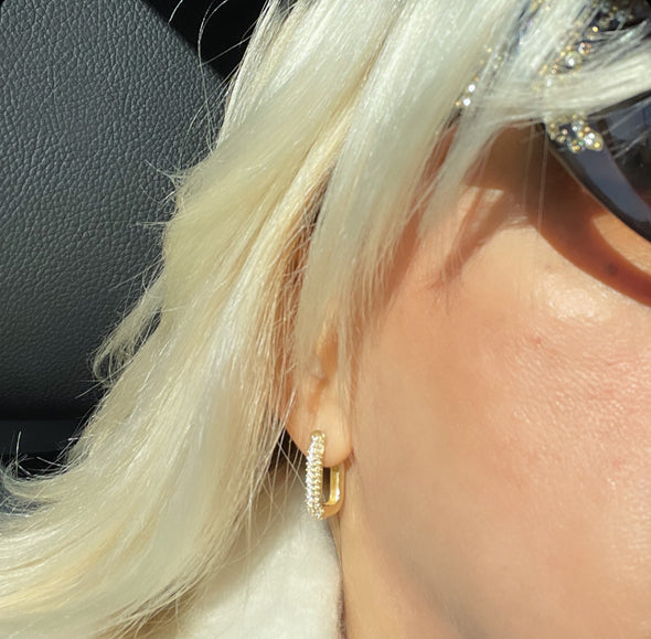 Rectangular Huggies earrings