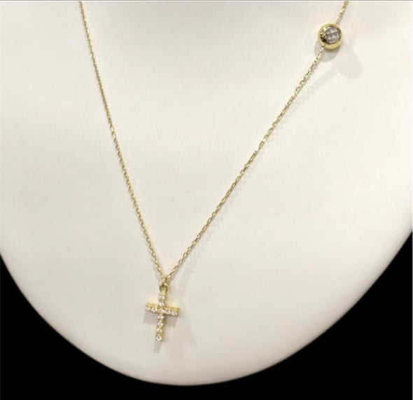 Cross & ball necklace