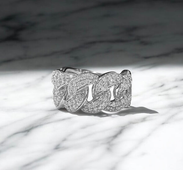 Diamond cuban link ring