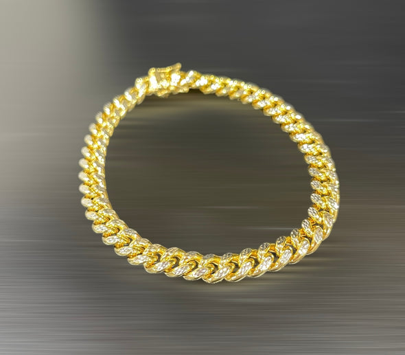 Diamond cut Cuban bracelet