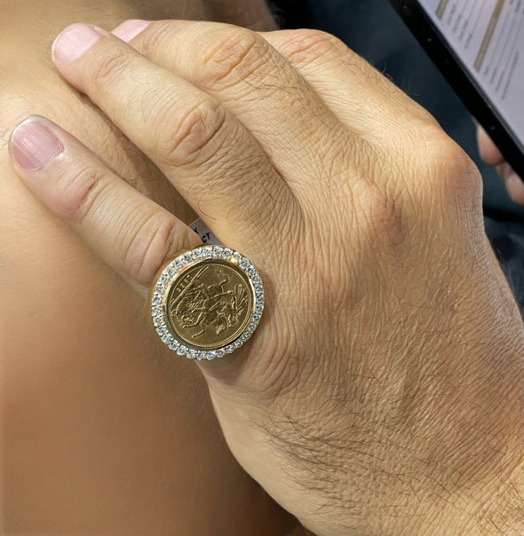 Gold King George coin ring