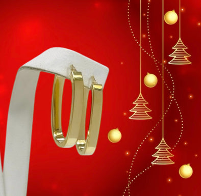 Rectangular hoop earrings