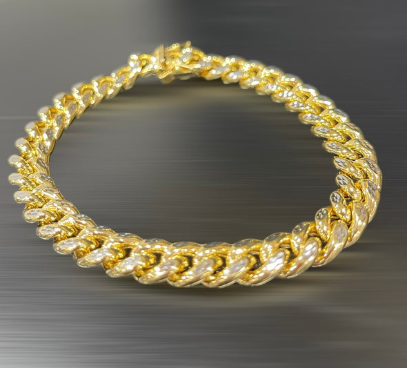 Diamond cut Cuban bracelet