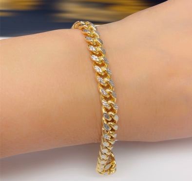 Diamond cut Cuban bracelet