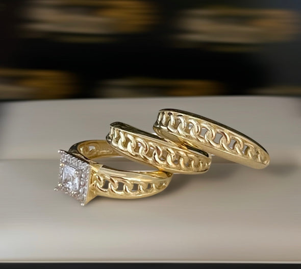 Trio wedding rings