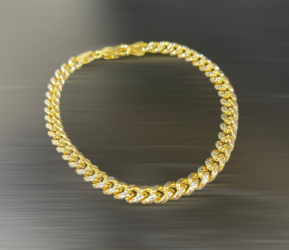 Diamond cut Cuban bracelet