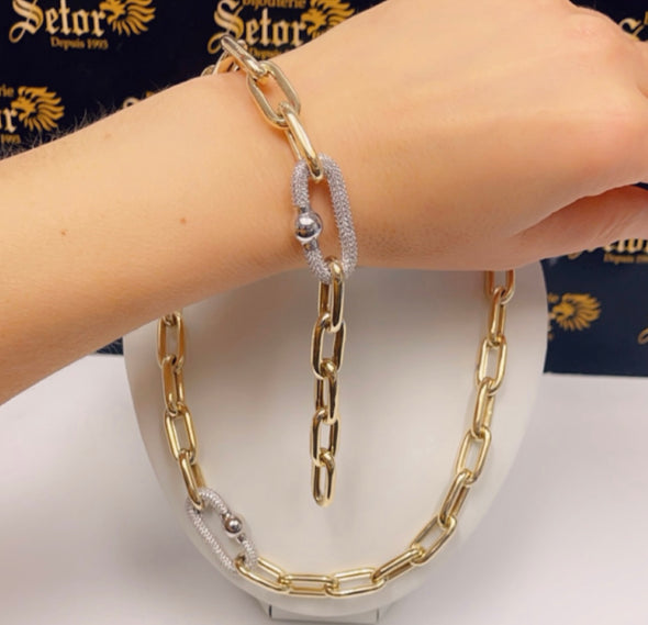 Link chain & bracelet set S154