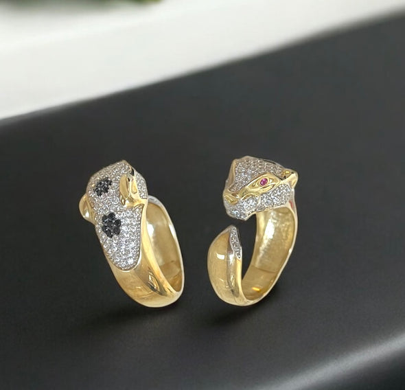 Red eyes panther ring