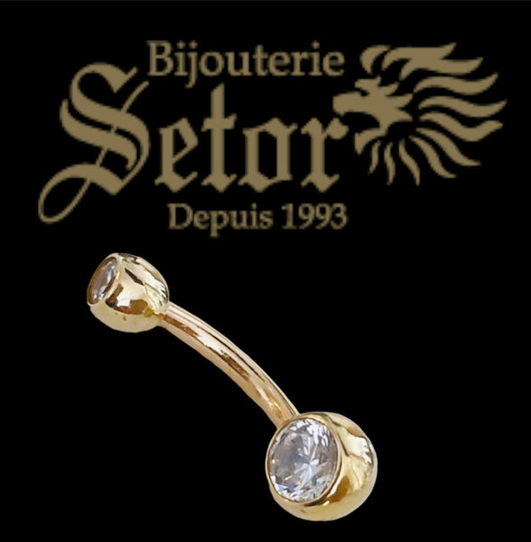 Balls with stones body piercing BP037 - Bijouterie Setor