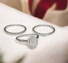 Diamond trio wedding rings