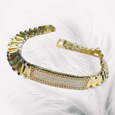 Greek key Rollie link bracelet