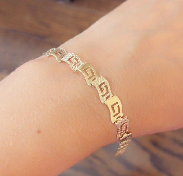 Bracelet en forme de clé grecque