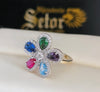 Colourful flower ring