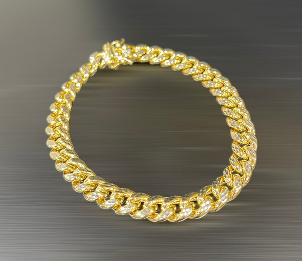Diamond cut Cuban bracelet