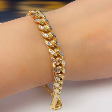 Diamond cut Cuban bracelet