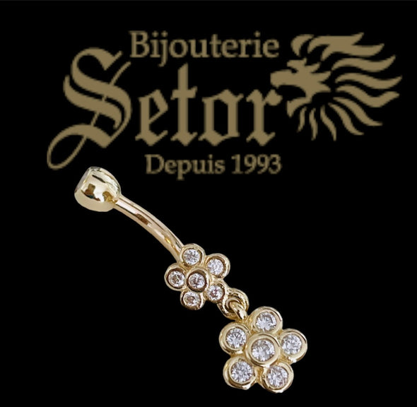 Flower belly piercing BP033 - Bijouterie Setor