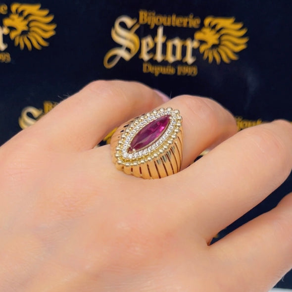 Marquise cabochon ring