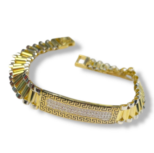 Greek key Rollie link bracelet