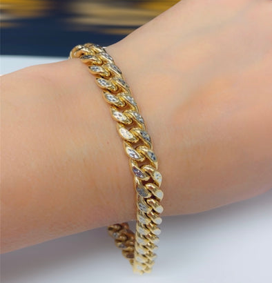 Diamond cut Cuban bracelet
