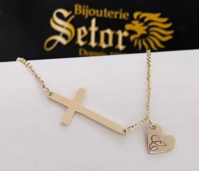 Cross and initial bracelet