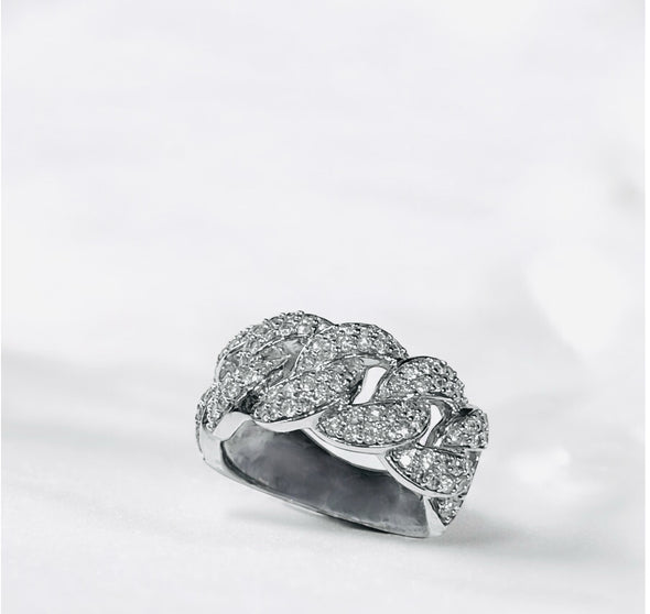 Diamond cuban link ring