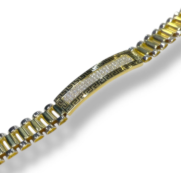 Greek key Rollie link bracelet