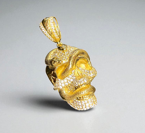 Skull with snake pendant