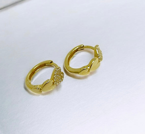 Triple heart huggies earrings