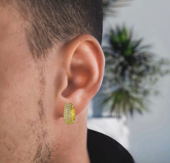 Lab grown diamond huggies earrings