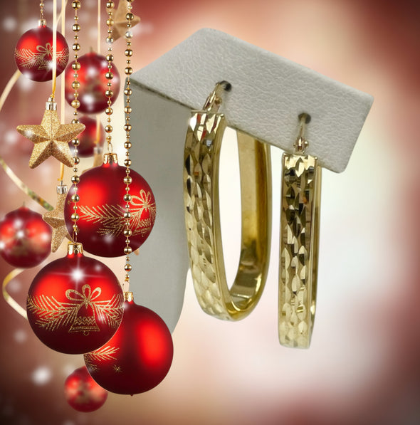 Rectangular diamond cut earrings