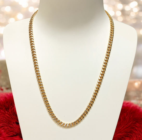 Diamond cut Cuban link chain