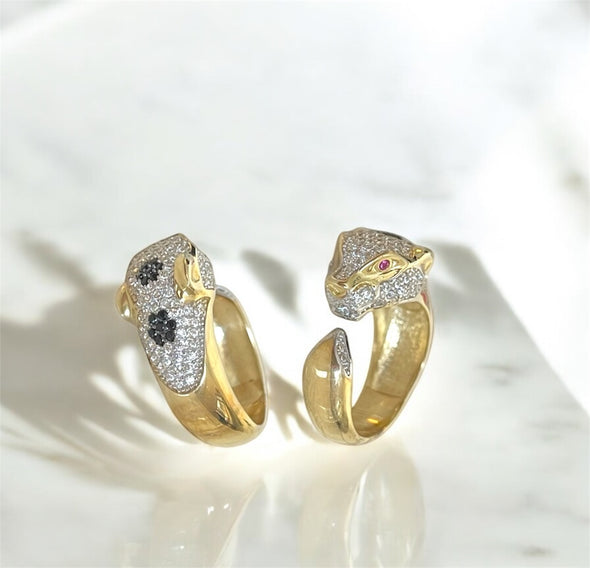 Red eyes panther ring