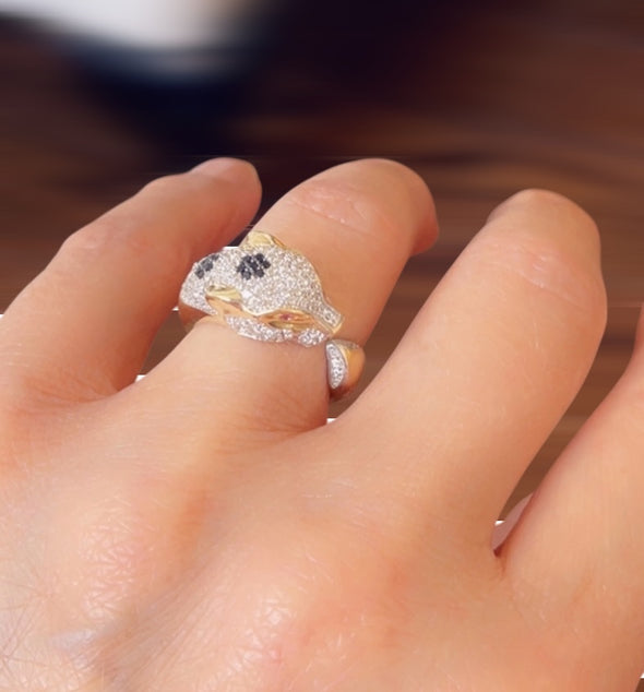 Red eyes panther ring