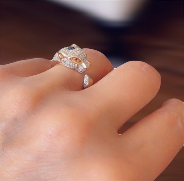 Red eyes panther ring