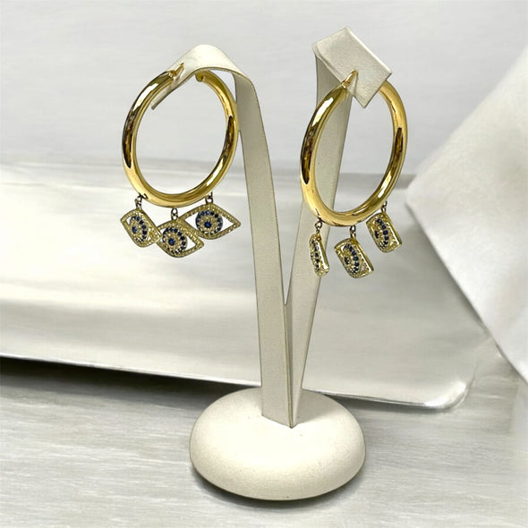 Chandelier hoop earrings