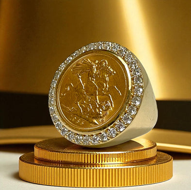 Gold King George coin ring