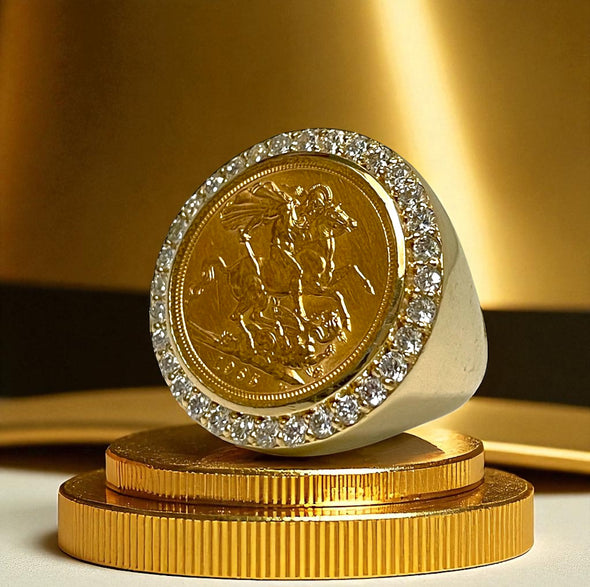 Gold King George coin ring