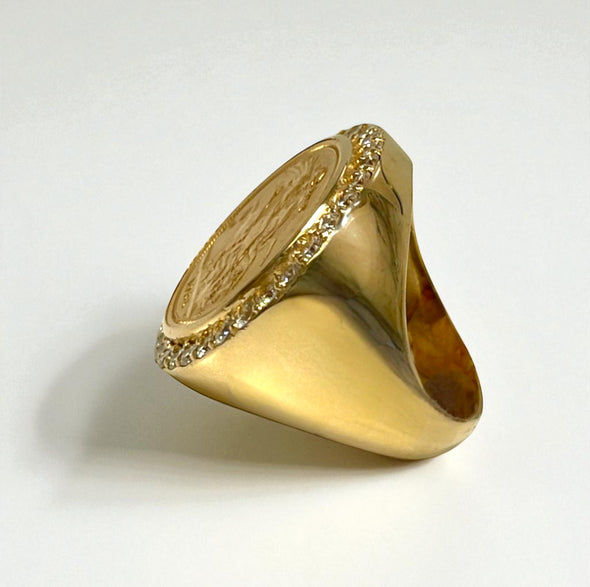 Gold King George coin ring