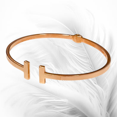 Rose gold cuff bangle bracelet