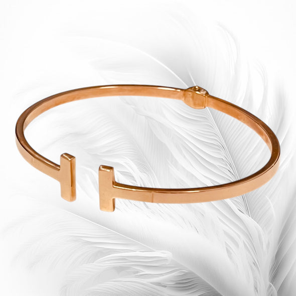 Rose gold cuff bangle bracelet