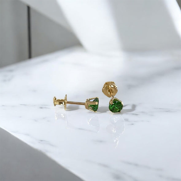 Birthstone screw back earrings