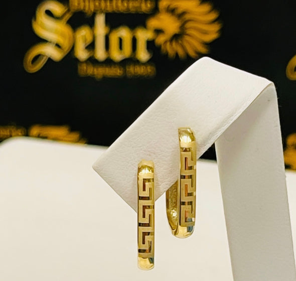 Rectangular Greek key earrings E299 - Bijouterie Setor