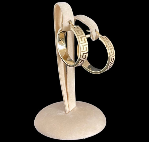 Greek key earrings E287 - Bijouterie Setor