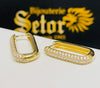 Rectangular huggies earrings E301 - Bijouterie Setor