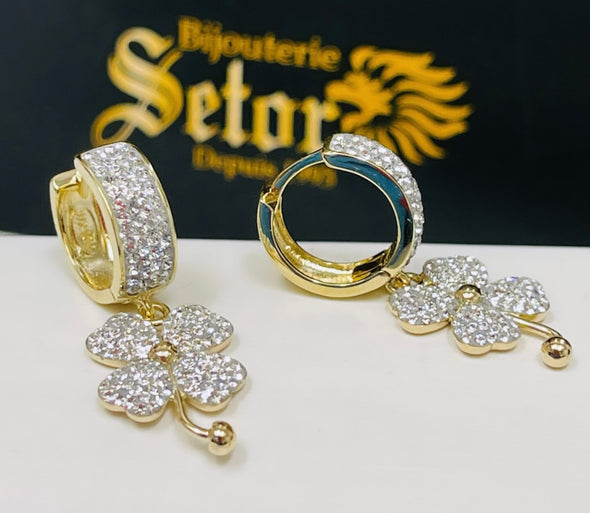 Dangling clover earrings E264 - Bijouterie Setor