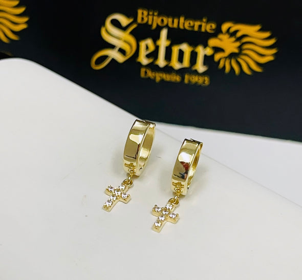 Dangling Cross earrings E296 - Bijouterie Setor